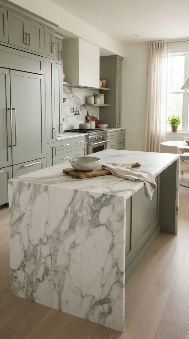 sage green kitchen color ideas Sage Green with Marble