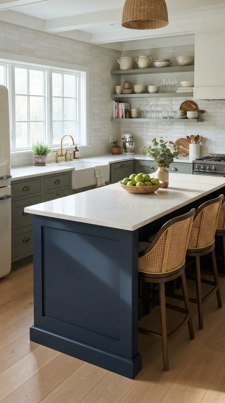 sage green kitchen color ideas Sage Green with Navy