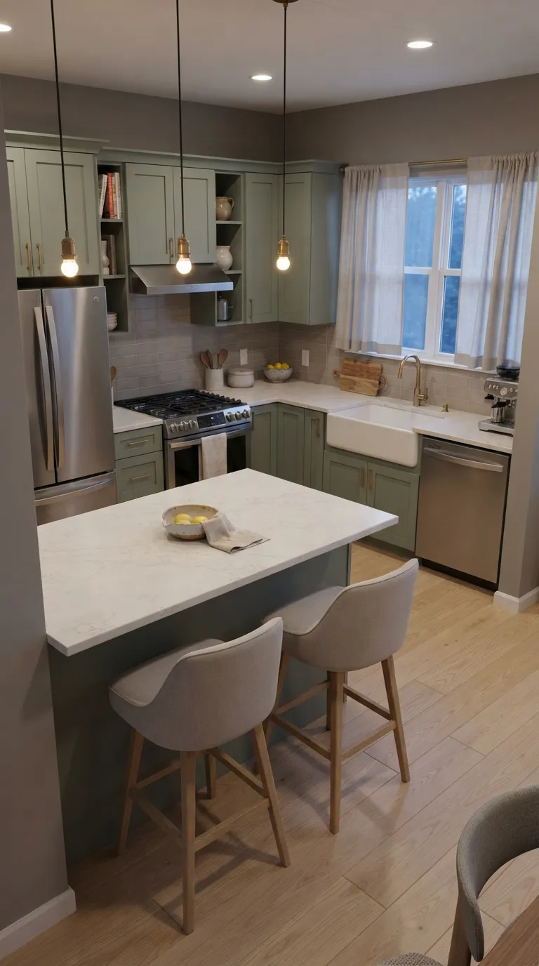 sage green kitchen color ideas Sage Green with Soft Gray