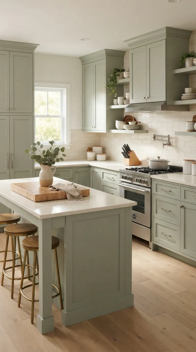sage green kitchen color ideas Soft Sage Cabinets