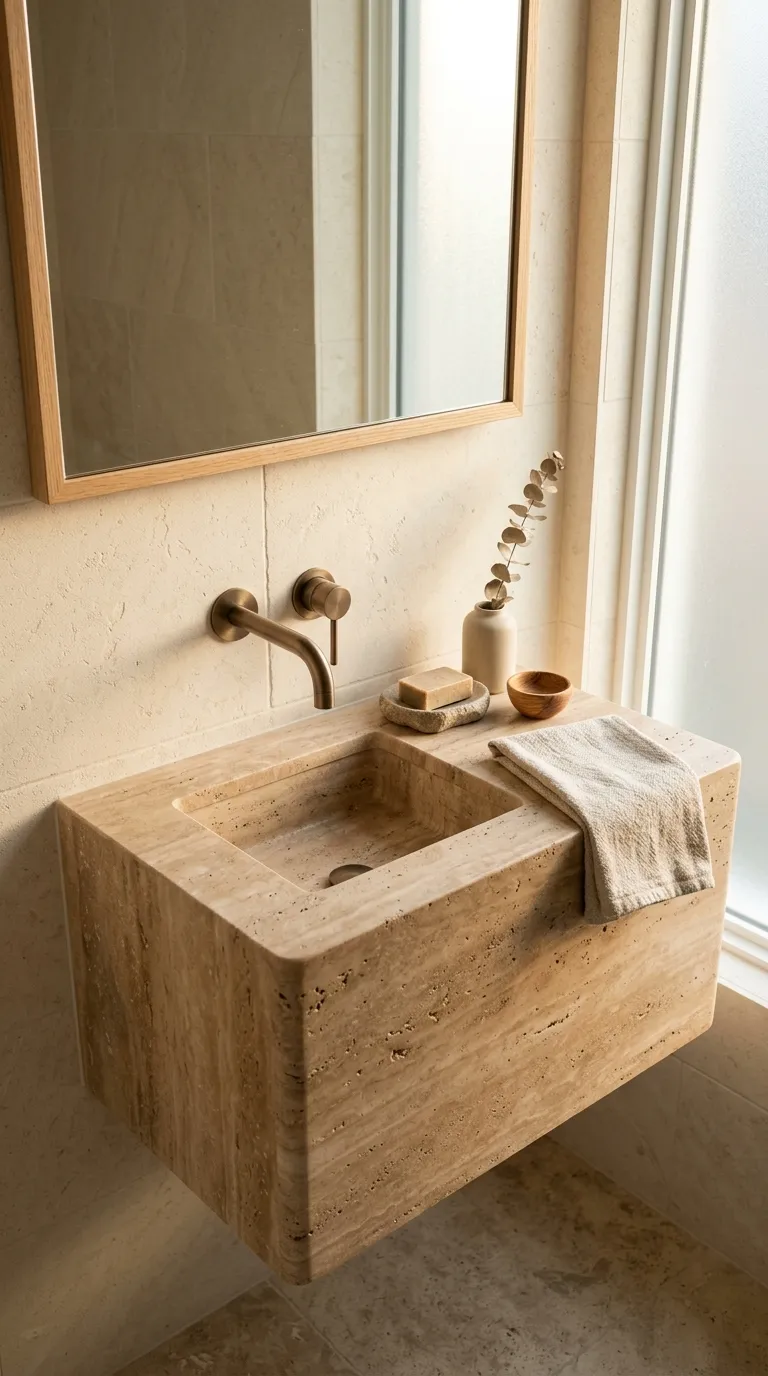 small bathroom vanity ideas Create a Spa-Like Vanity With Natural Stone