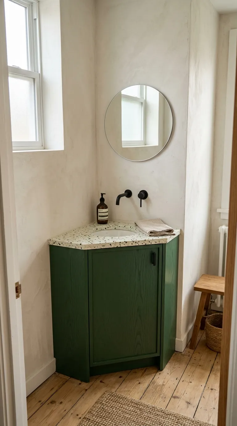 small bathroom vanity ideas Pick a Wall-Mounted Corner Vanity