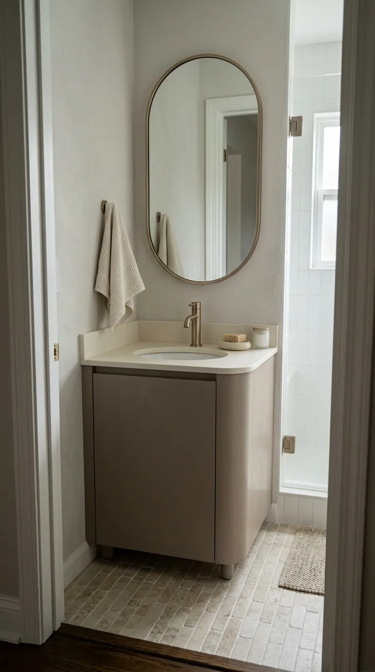 small bathroom vanity ideas Use a Vanity With Rounded Edges