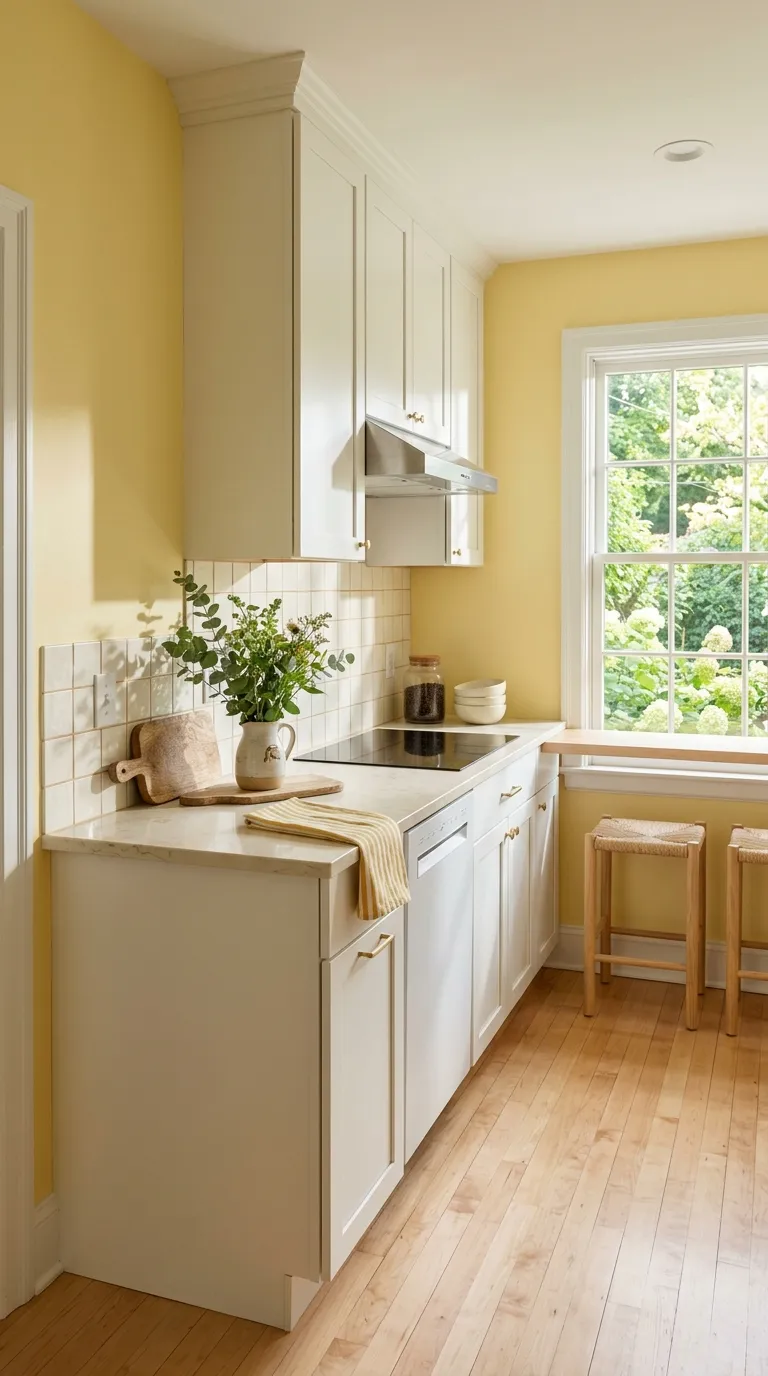 small kitchen color ideas Butter Yellow Walls