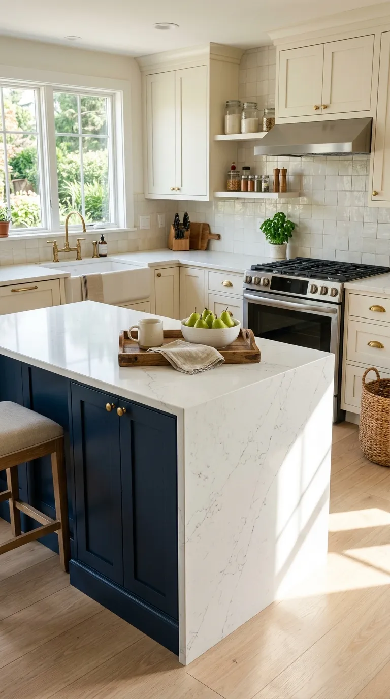 small kitchen color ideas Deep Navy Island