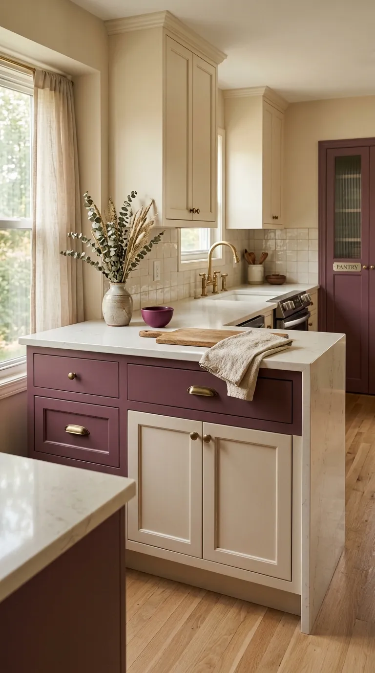 small kitchen color ideas Moody Plum Accent