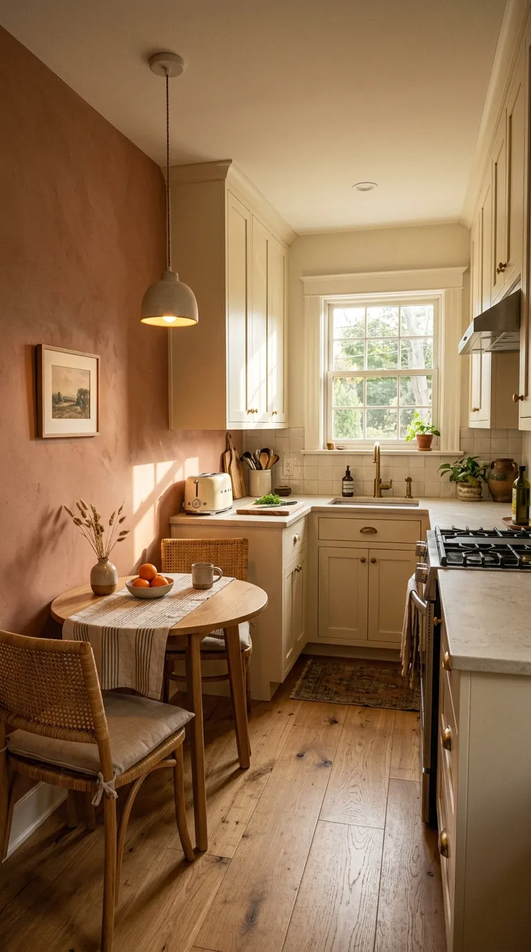 small kitchen color ideas Terracotta Accent Wall