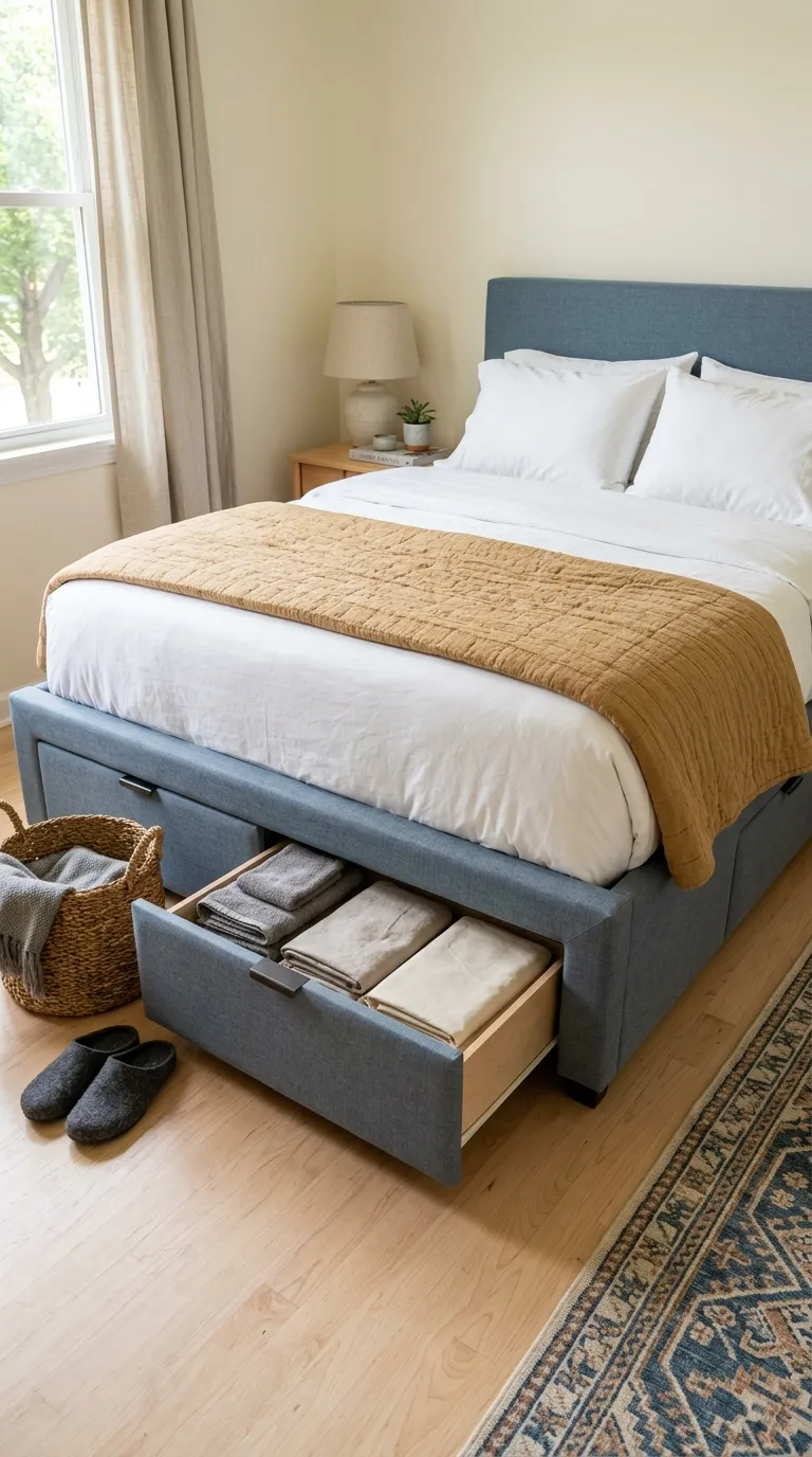 small luxury bedroom decor ideas Add Hidden Under-Bed Storage