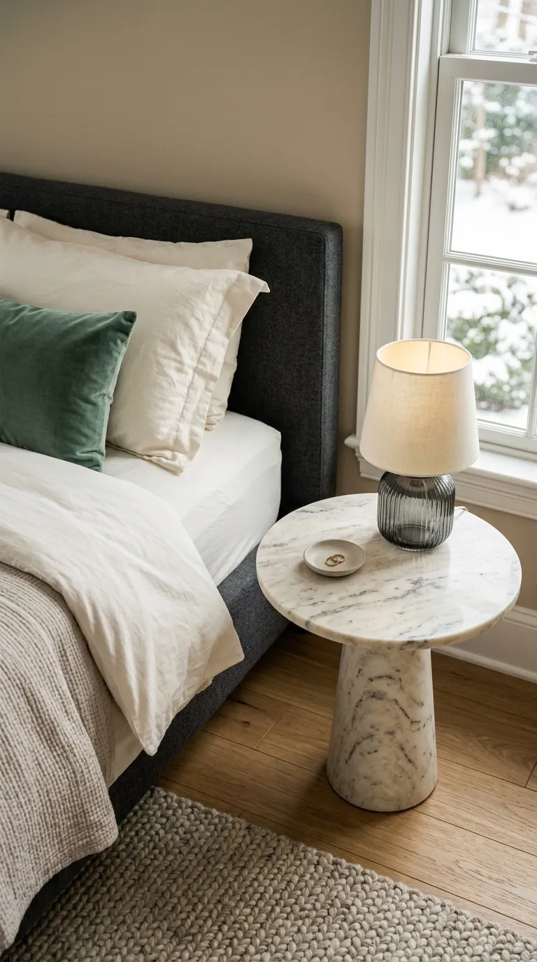 small luxury bedroom decor ideas Bring in a Small Marble Accent