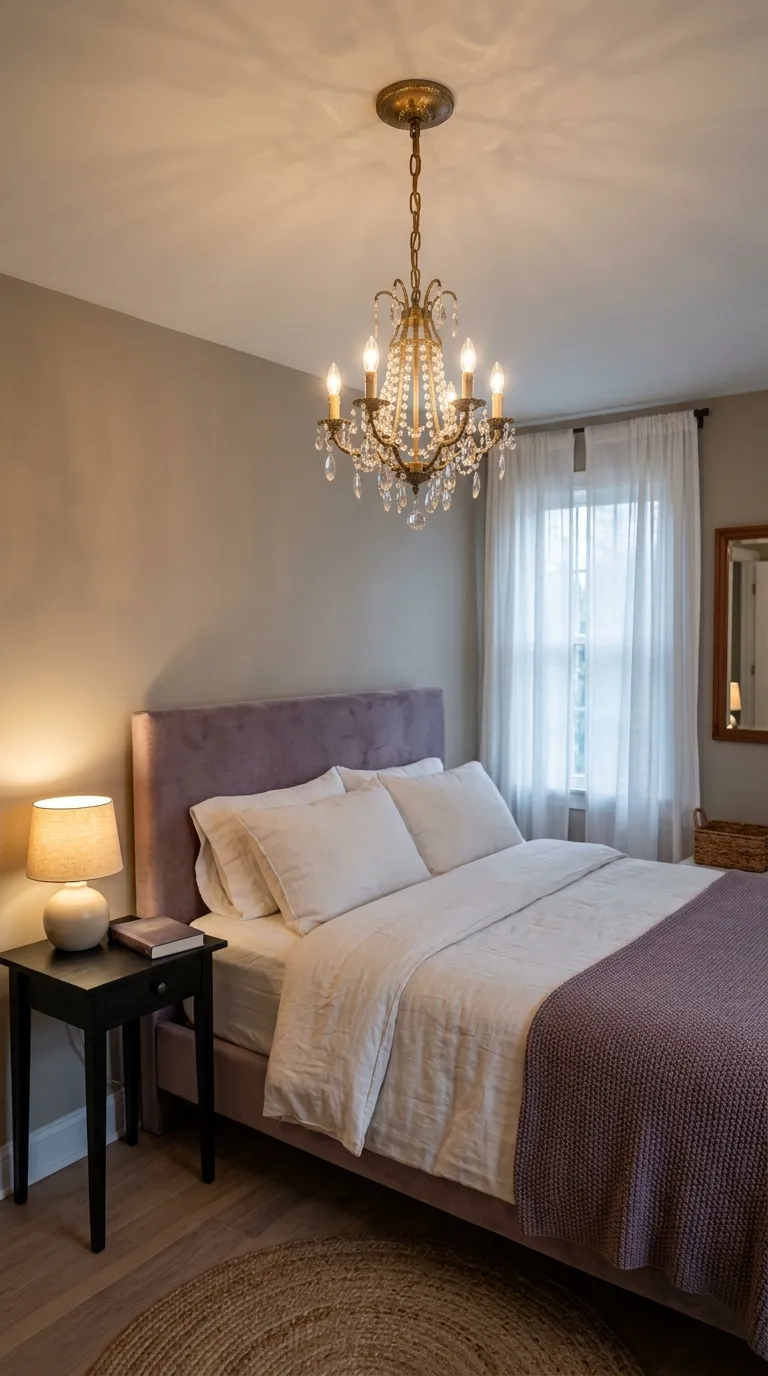 small luxury bedroom decor ideas Pick a Petite Crystal Chandelier