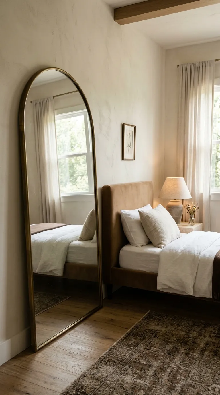 small luxury bedroom decor ideas Use a Large Statement Mirror