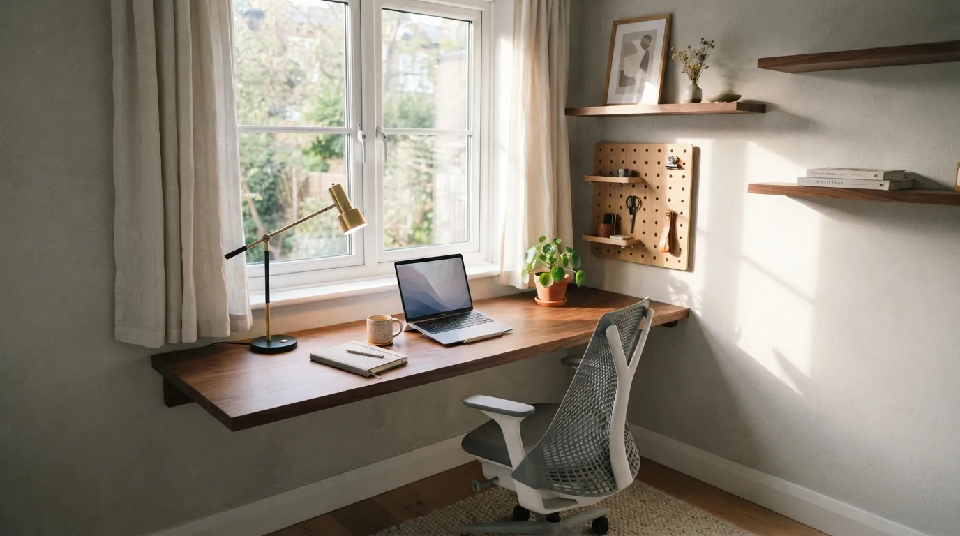 small room setup Floating Desk Corner