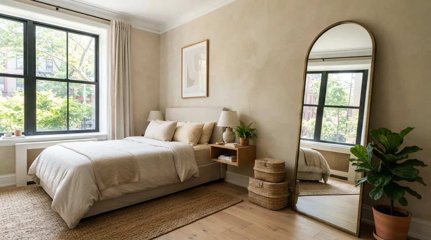 small room setup Full-Length Mirror Placement