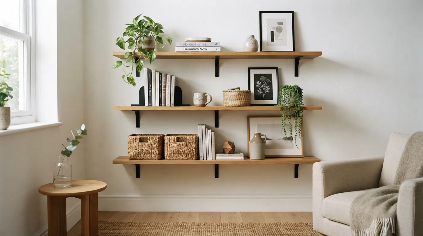 small room setup Slim Open Shelving