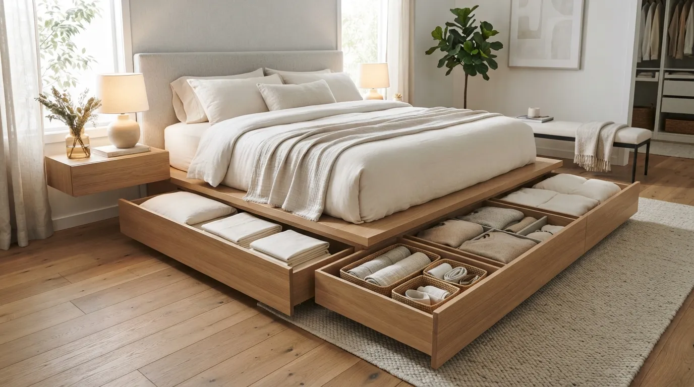 small room setup Under-Bed Storage