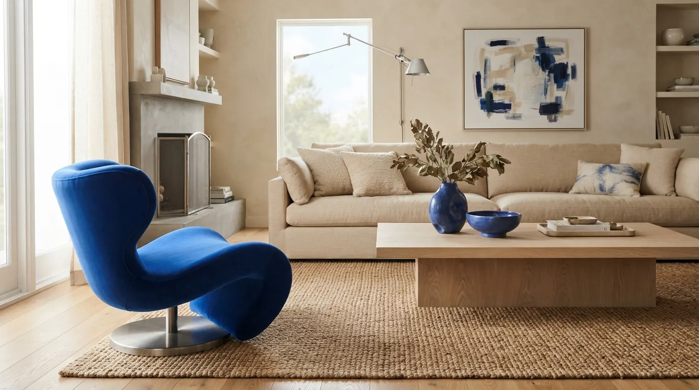 trending color combinations for home Cobalt Blue and Sand