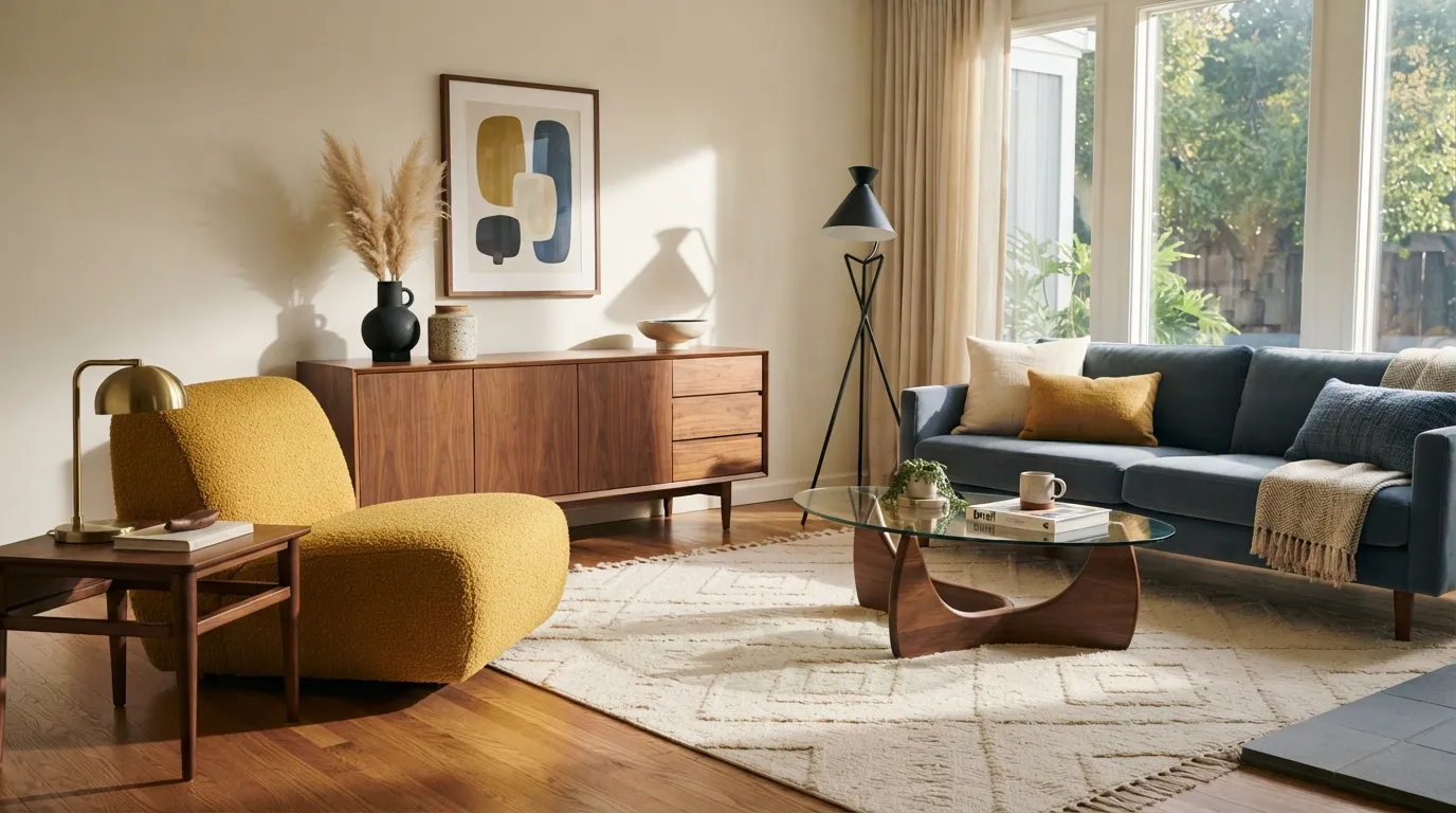 trending color combinations for home Mustard and Slate Blue