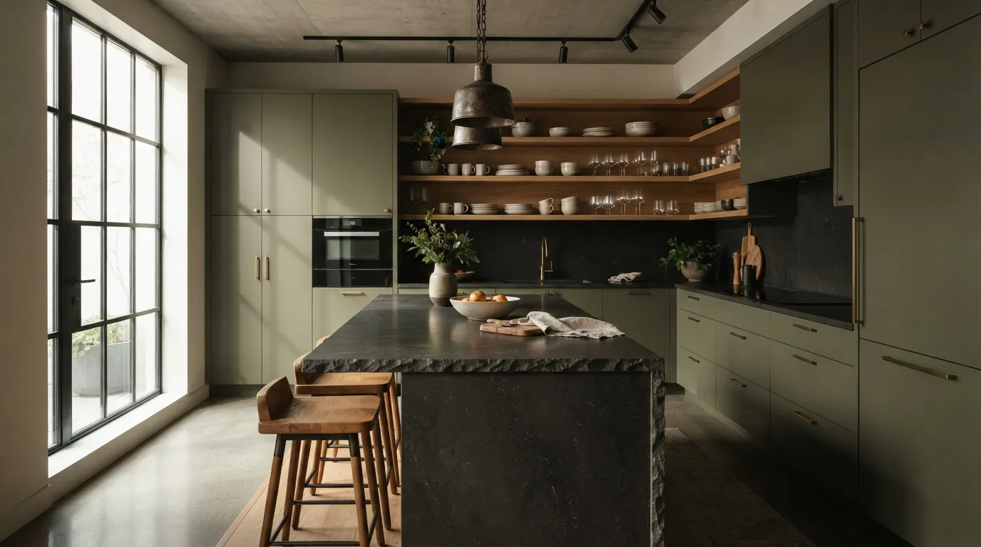 trending color combinations for home Olive and Charcoal