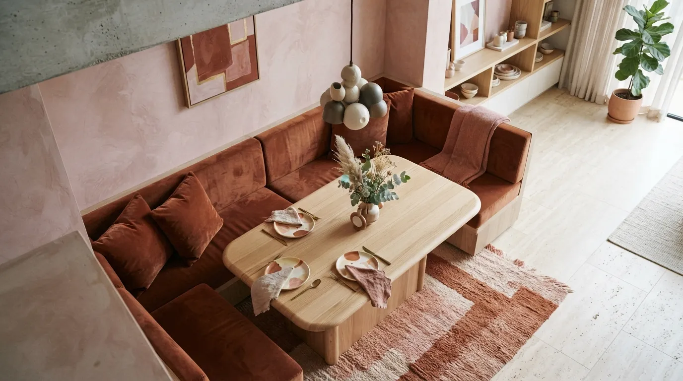 trending color combinations for home Rust and Dusty Pink