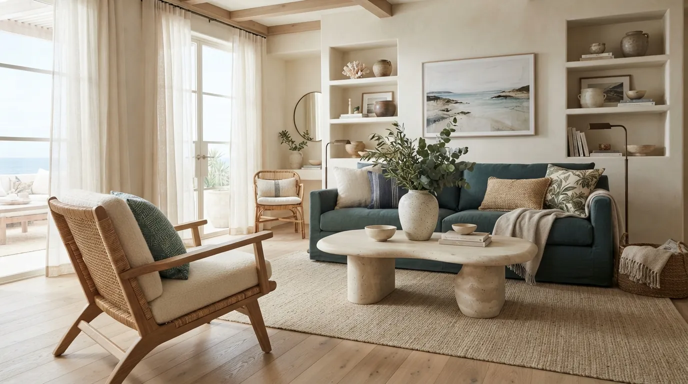 trending color combinations for home Teal and Warm Ivory