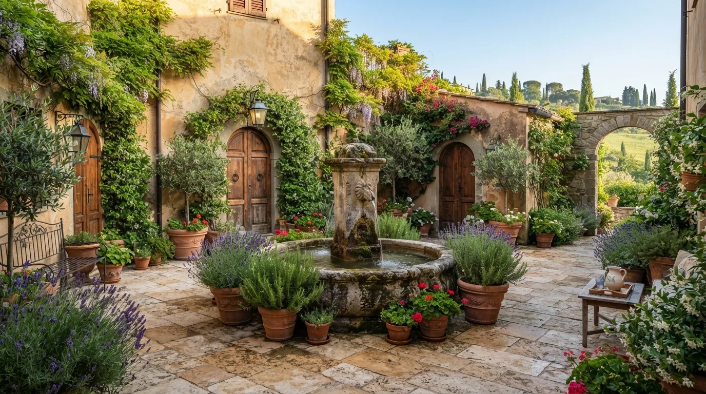 tuscan house Courtyard Fountain