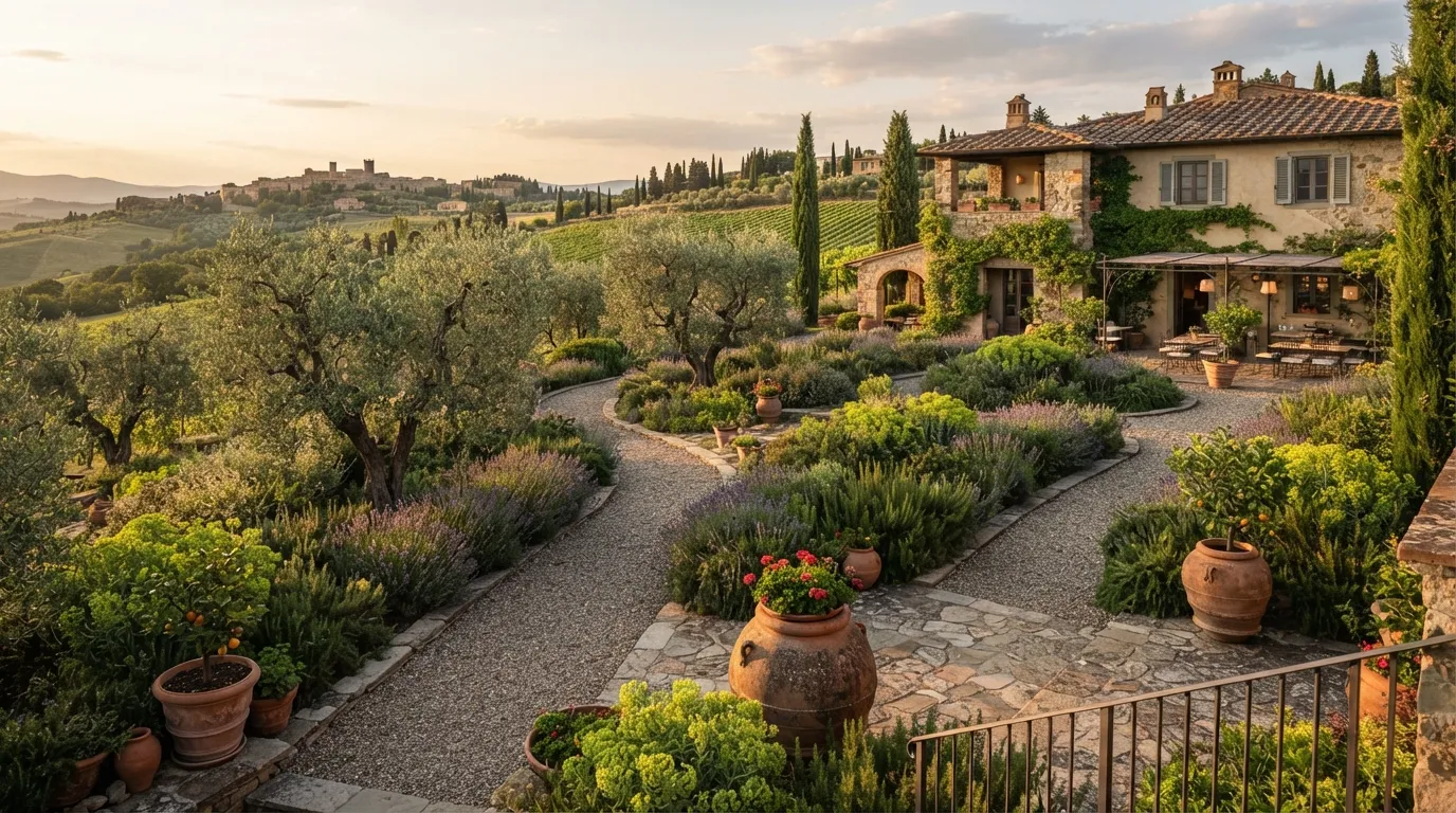 tuscan house Olive Tree Garden