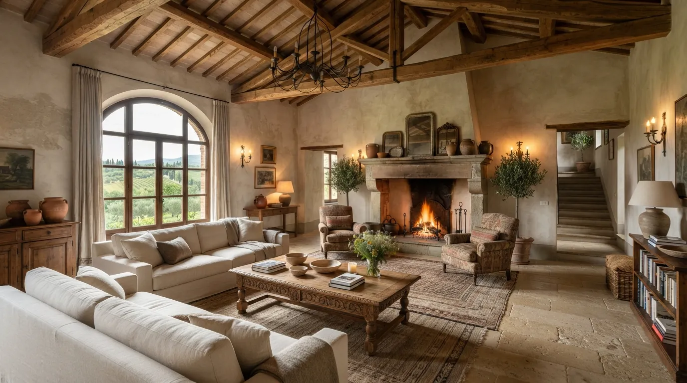 tuscan house Timber Ceiling Beams