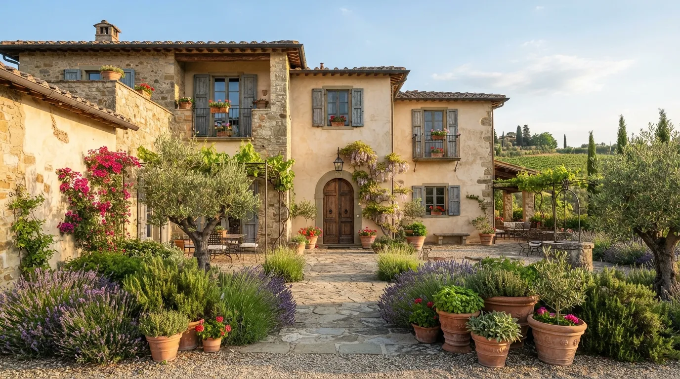 tuscan house Warm Stucco Walls