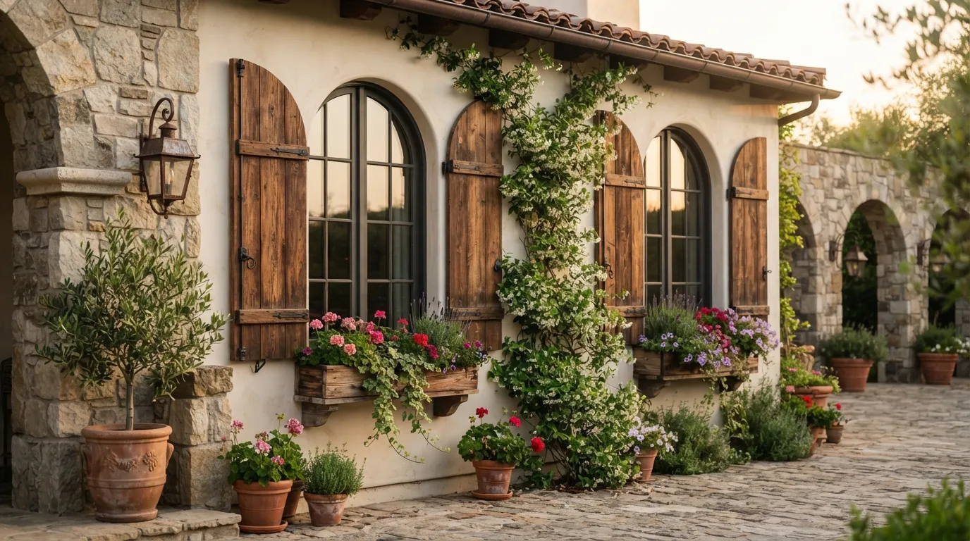 tuscan house Wooden Shutters