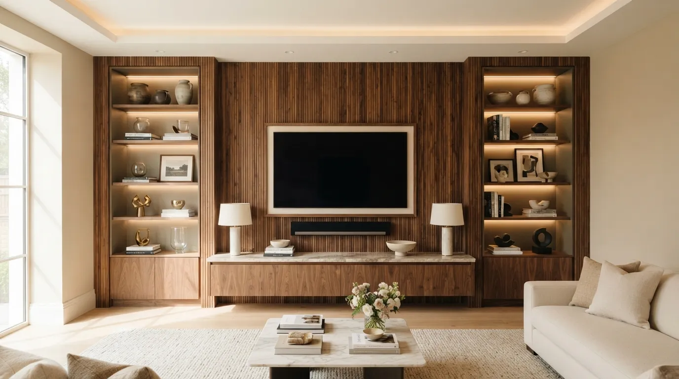 tv wall design Built-In Display Niches