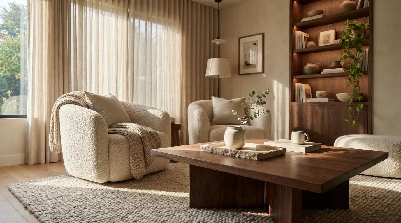 warm neutral color schemes for home Oatmeal and Walnut