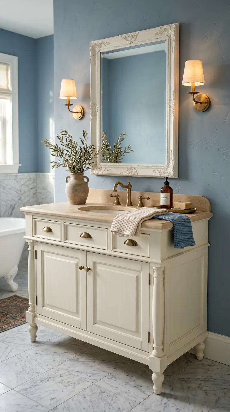 white bathroom vanity ideas White Furniture-Style Bathroom Vanity