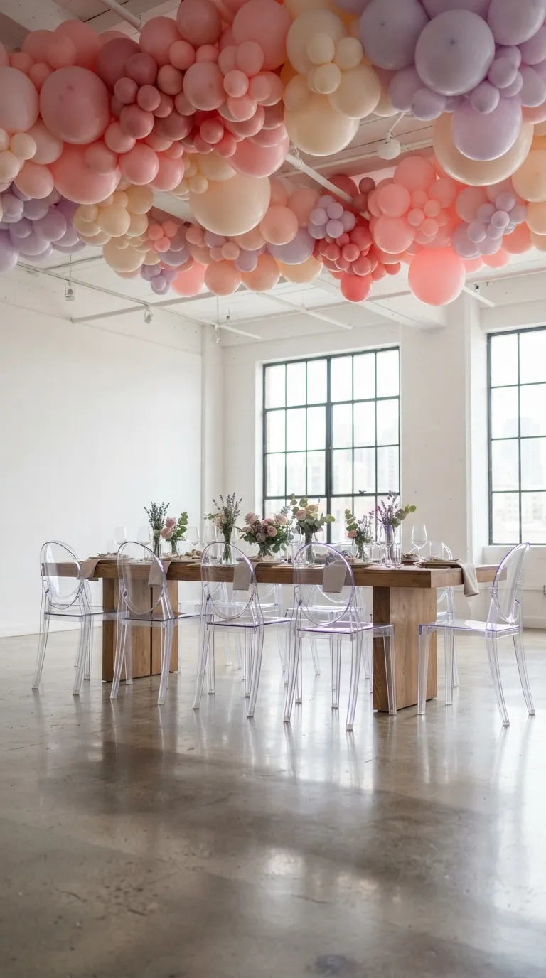 16th Birthday Pink Theme Pink Balloon Ceiling