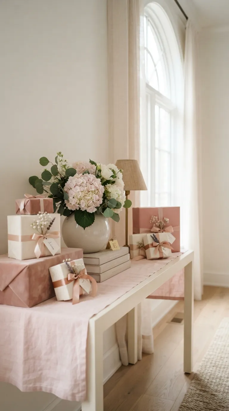 16th Birthday Pink Theme Pink Gift Table