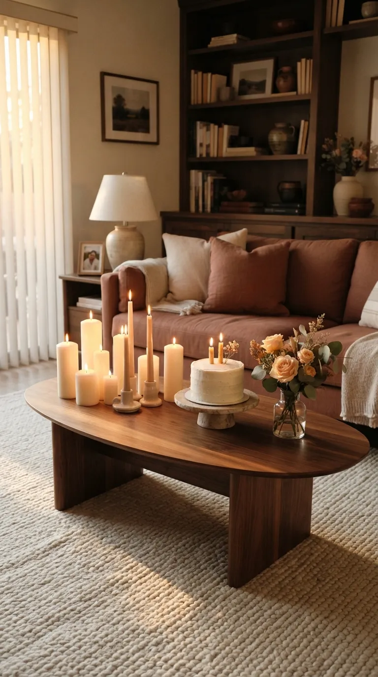 aesthetic birthday decoration ideas Candlelit Coffee Table