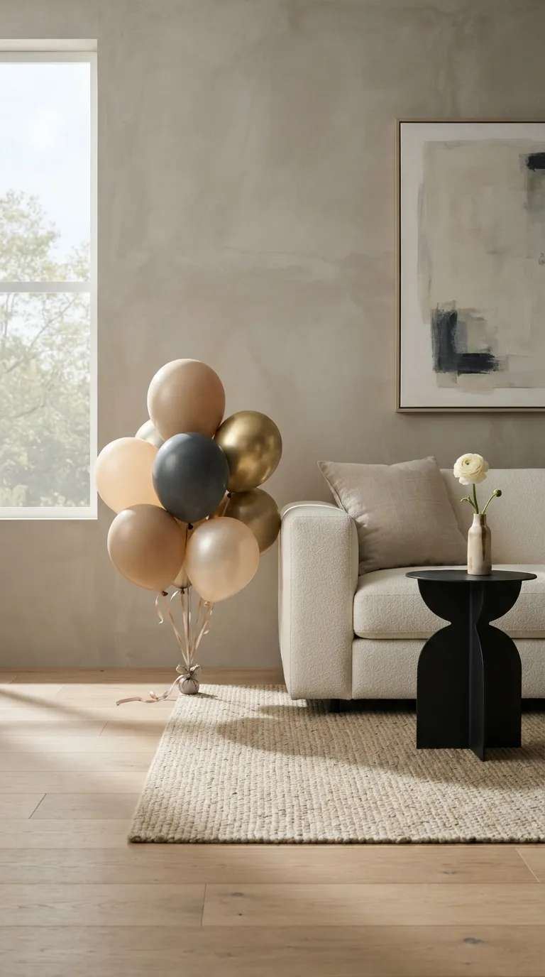 aesthetic birthday decoration ideas Minimalist Balloon Cluster