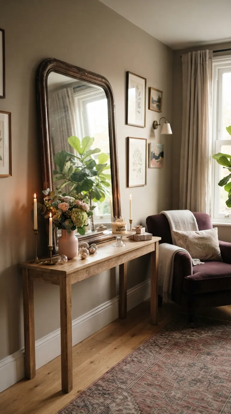 aesthetic birthday decoration ideas Mirror Accent Moment