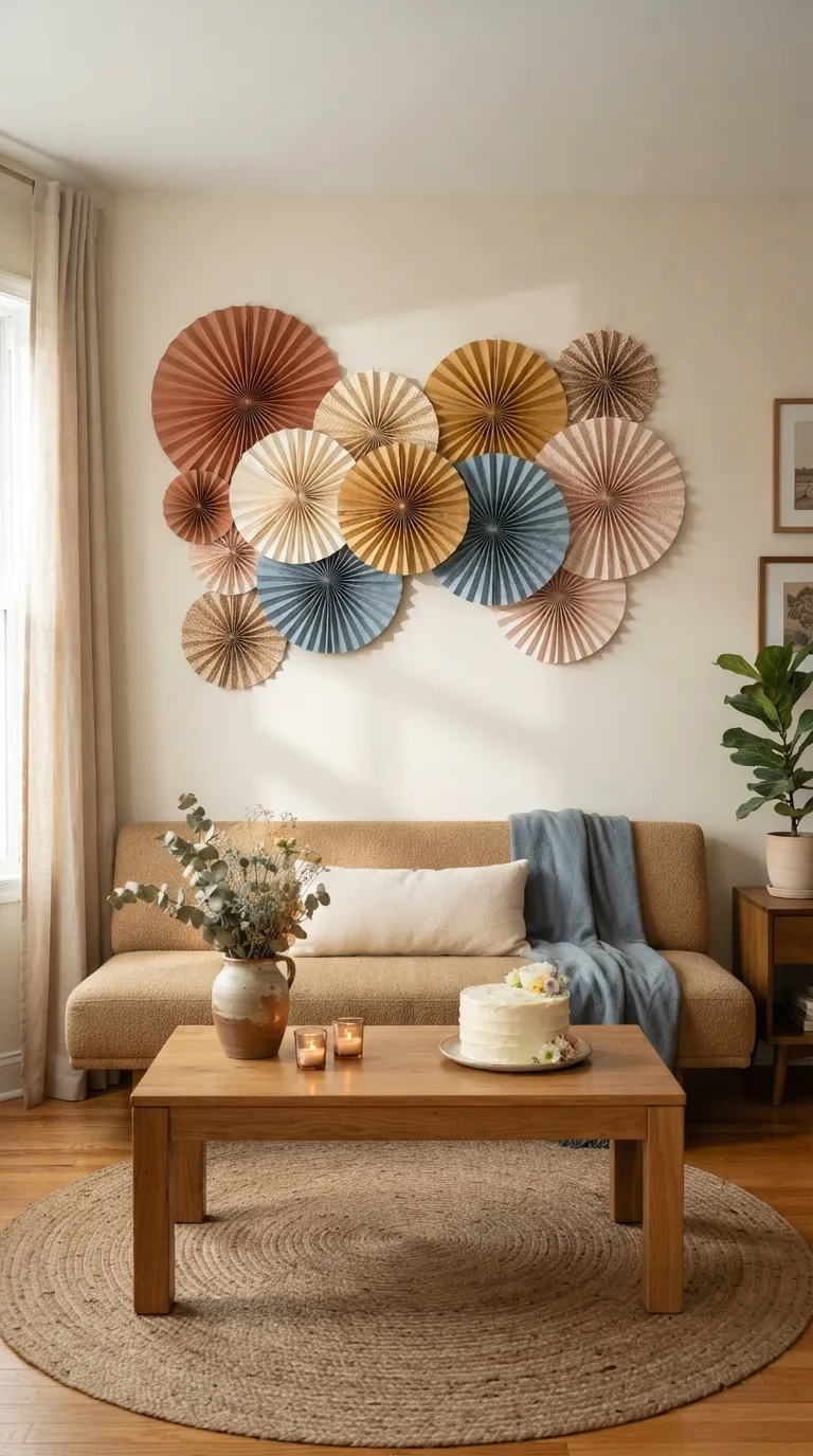 aesthetic birthday decoration ideas Paper Fan Display