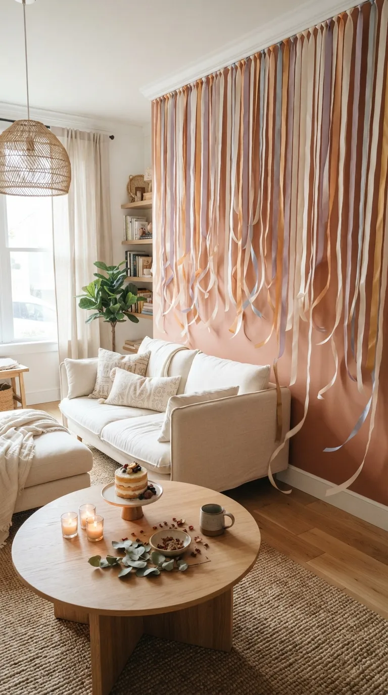 aesthetic birthday decoration ideas Ribbon Wall Cascade