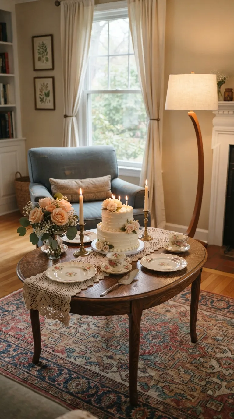 aesthetic birthday decoration ideas Vintage Cake Table