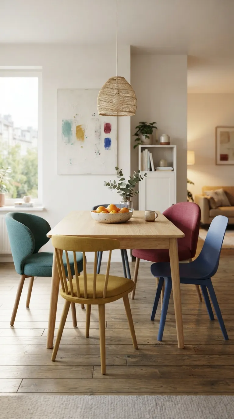 apartment dining room decor Colorful Dining Chairs