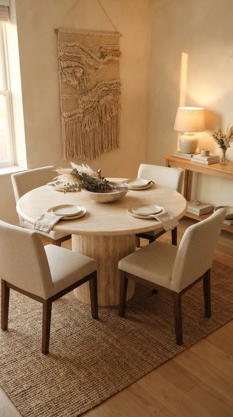 apartment dining room decor Warm Neutral Palette
