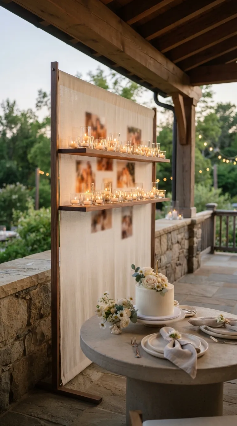 Background Birthday Party Candlelit Photo Wall