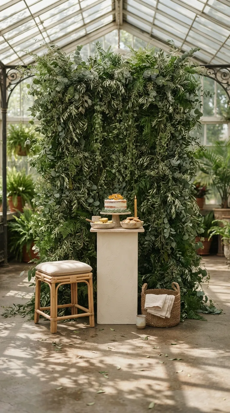 Background Birthday Party Greenery Wall