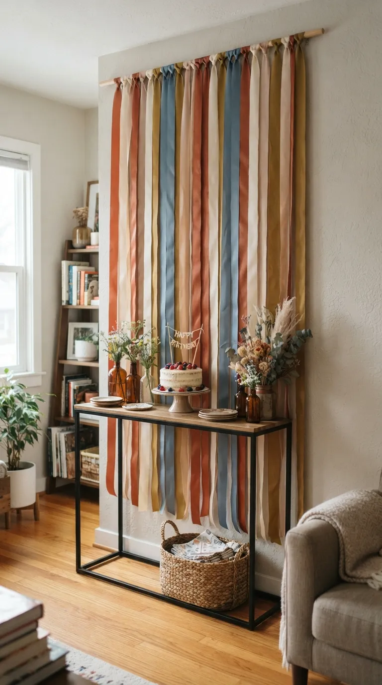 Background Birthday Party Layered Streamer Curtain