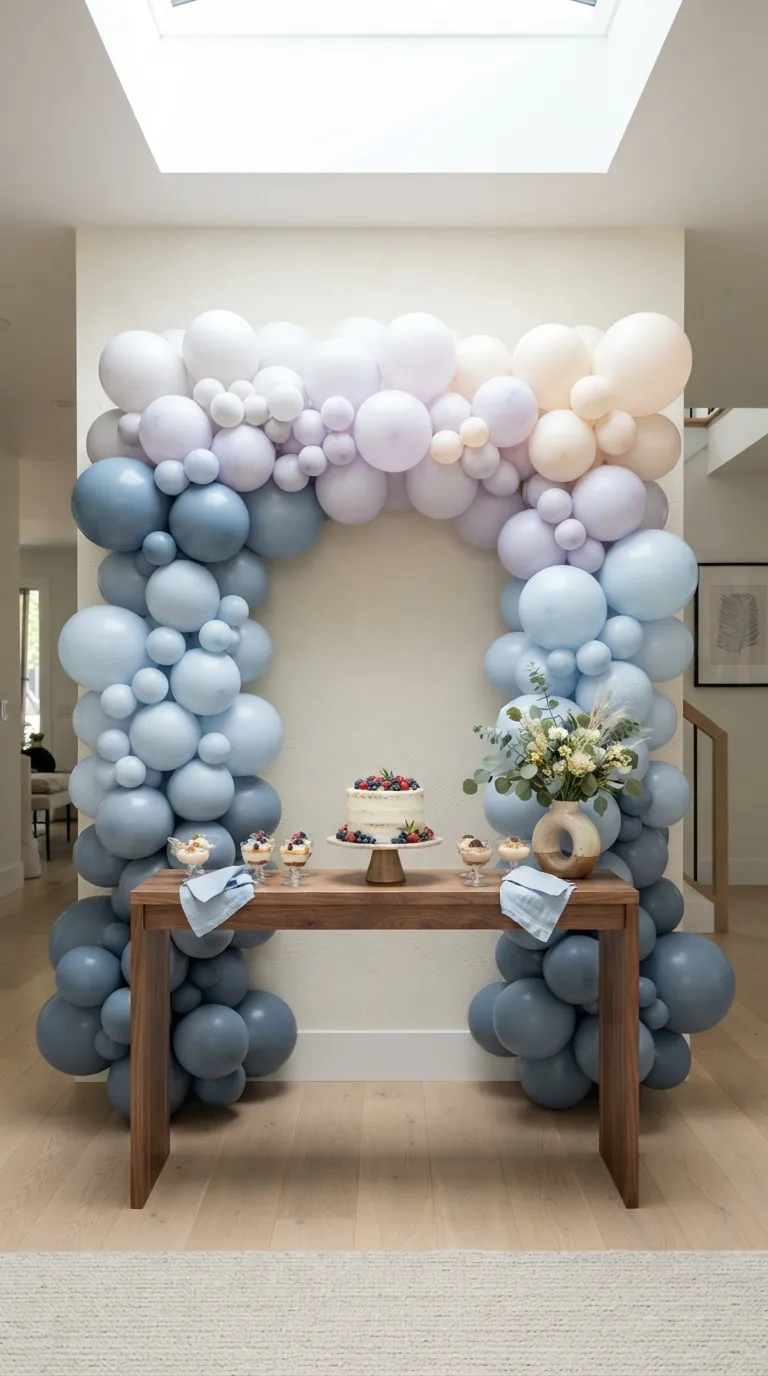 Background Birthday Party Ombre Balloon Backdrop