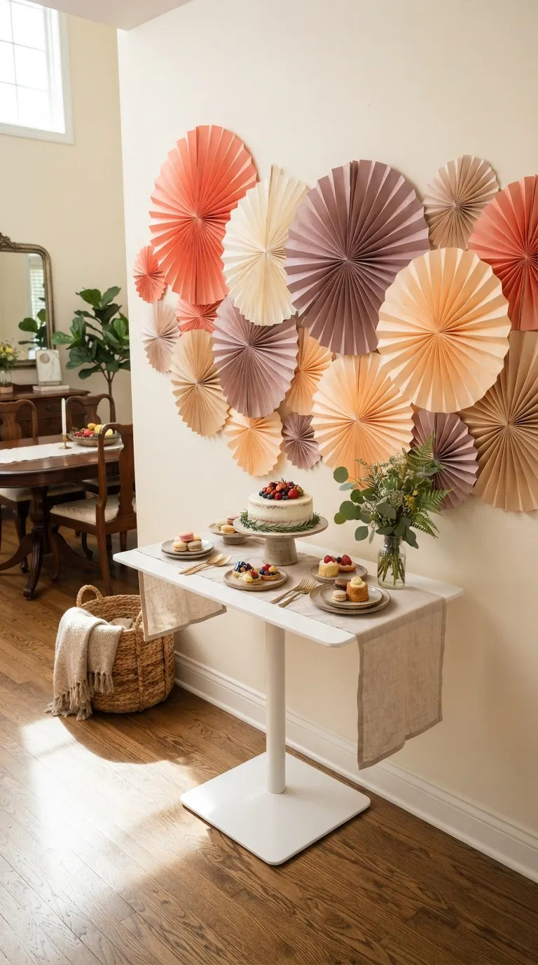 Background Birthday Party Paper Fan Backdrop