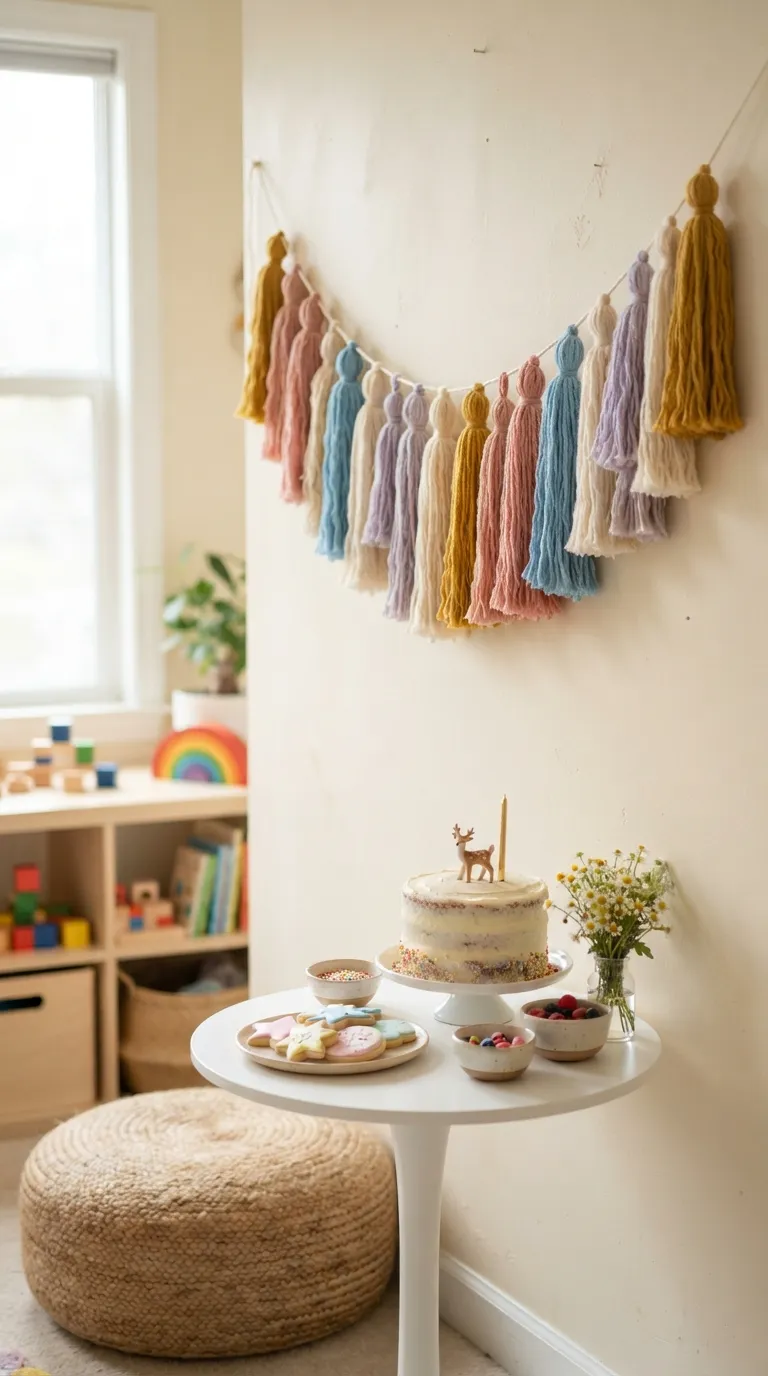 Background Birthday Party Tassel Garland Display