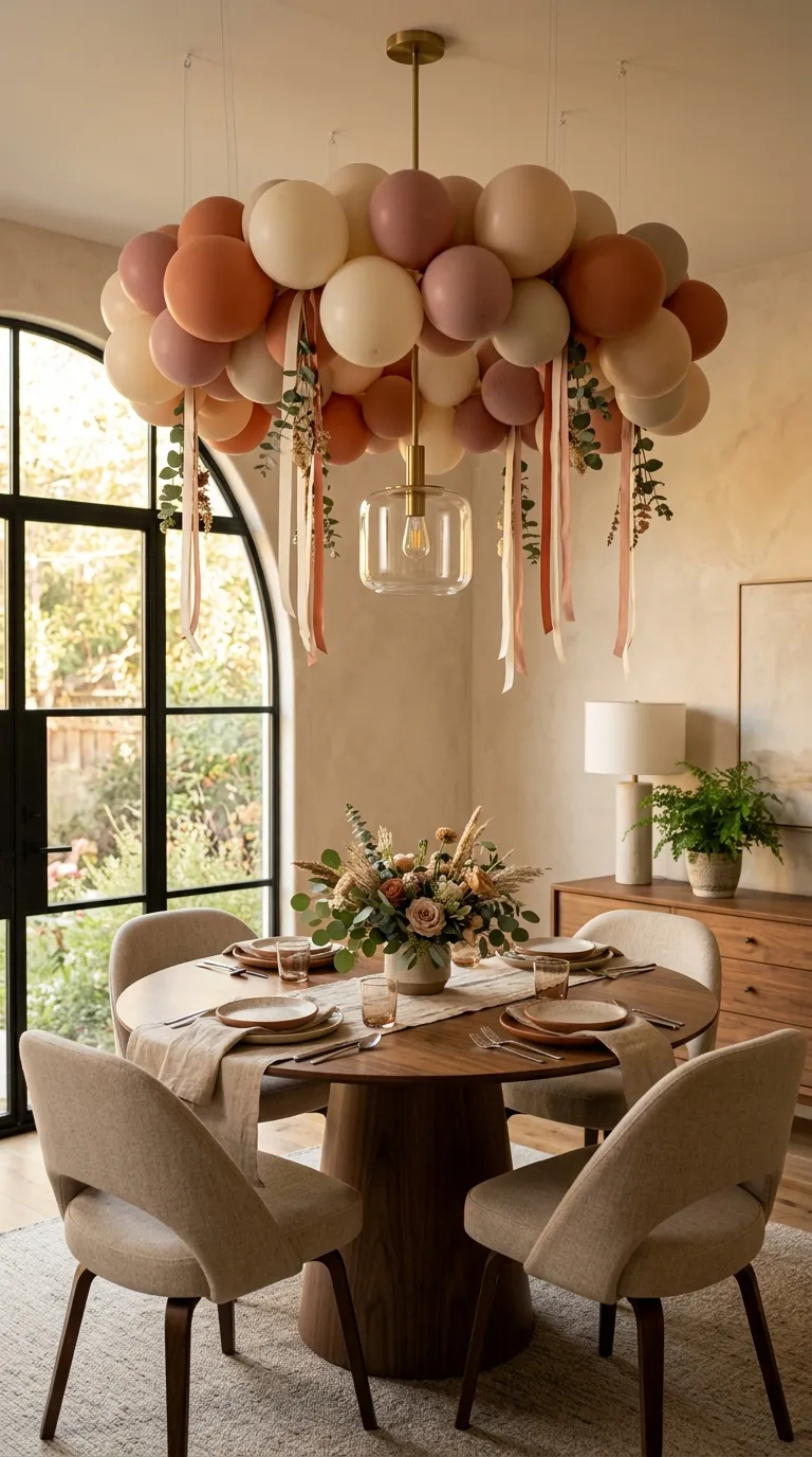 Balloon Simple Decorations Balloon Ring Above a Dining Table