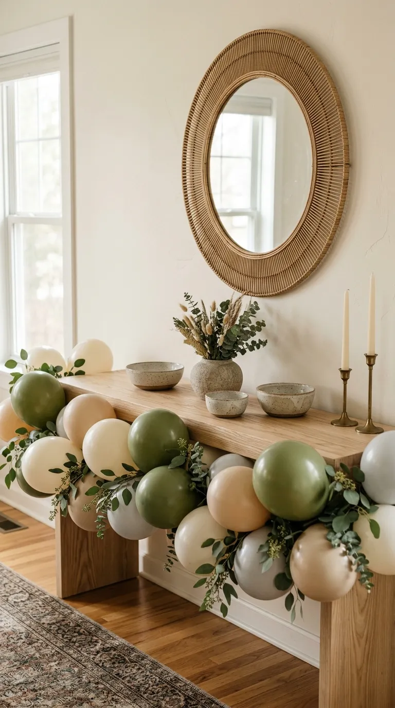 Balloon Simple Decorations Balloons With Fresh Greenery